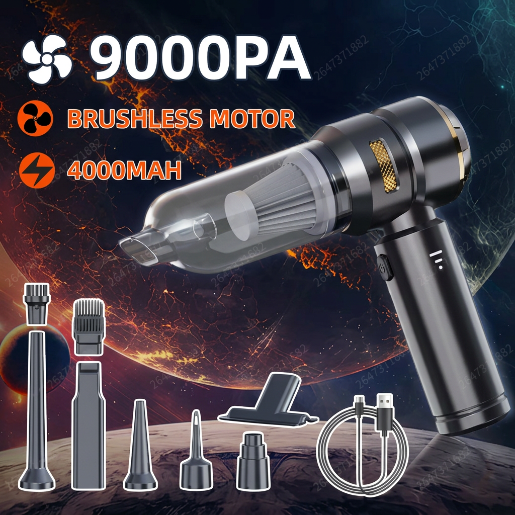 Odkurzacz z kompletem końcówek i kablem USB-C